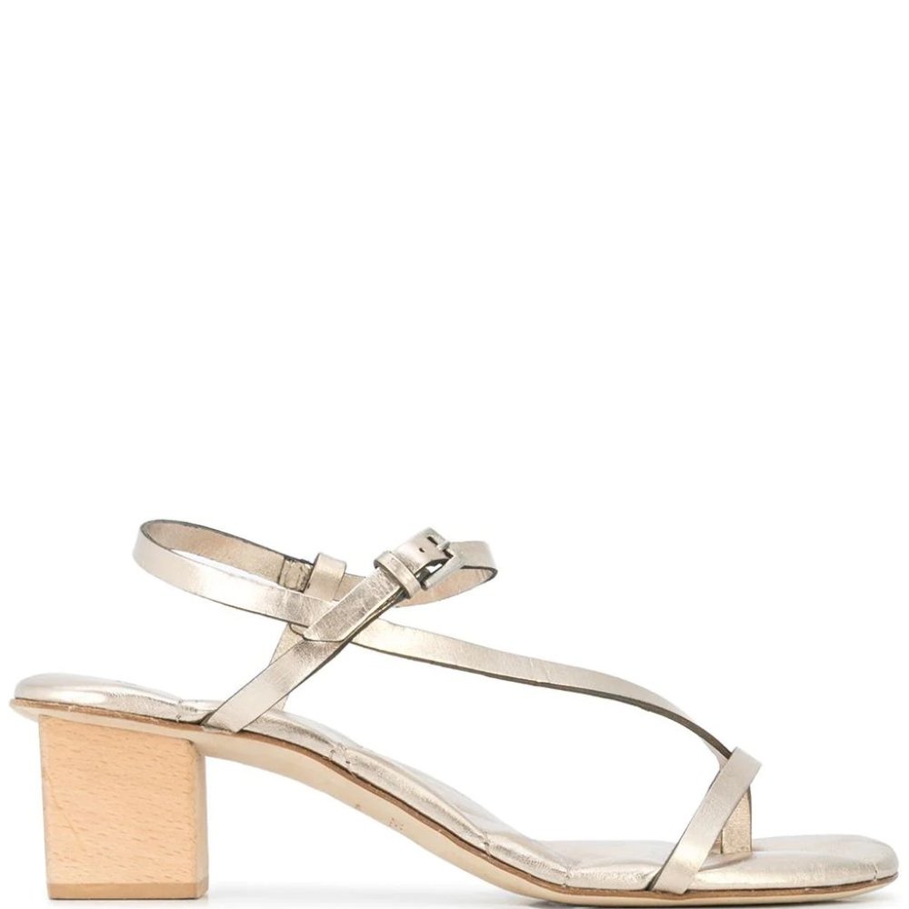 Del Carlo Quilted Insole Chunky Heel Sandals - Picture 4 of 8